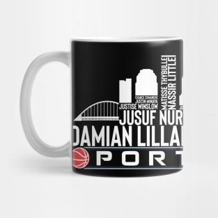 Portland Basketball Team 23 Player Roster, Portland City Skyline Mug